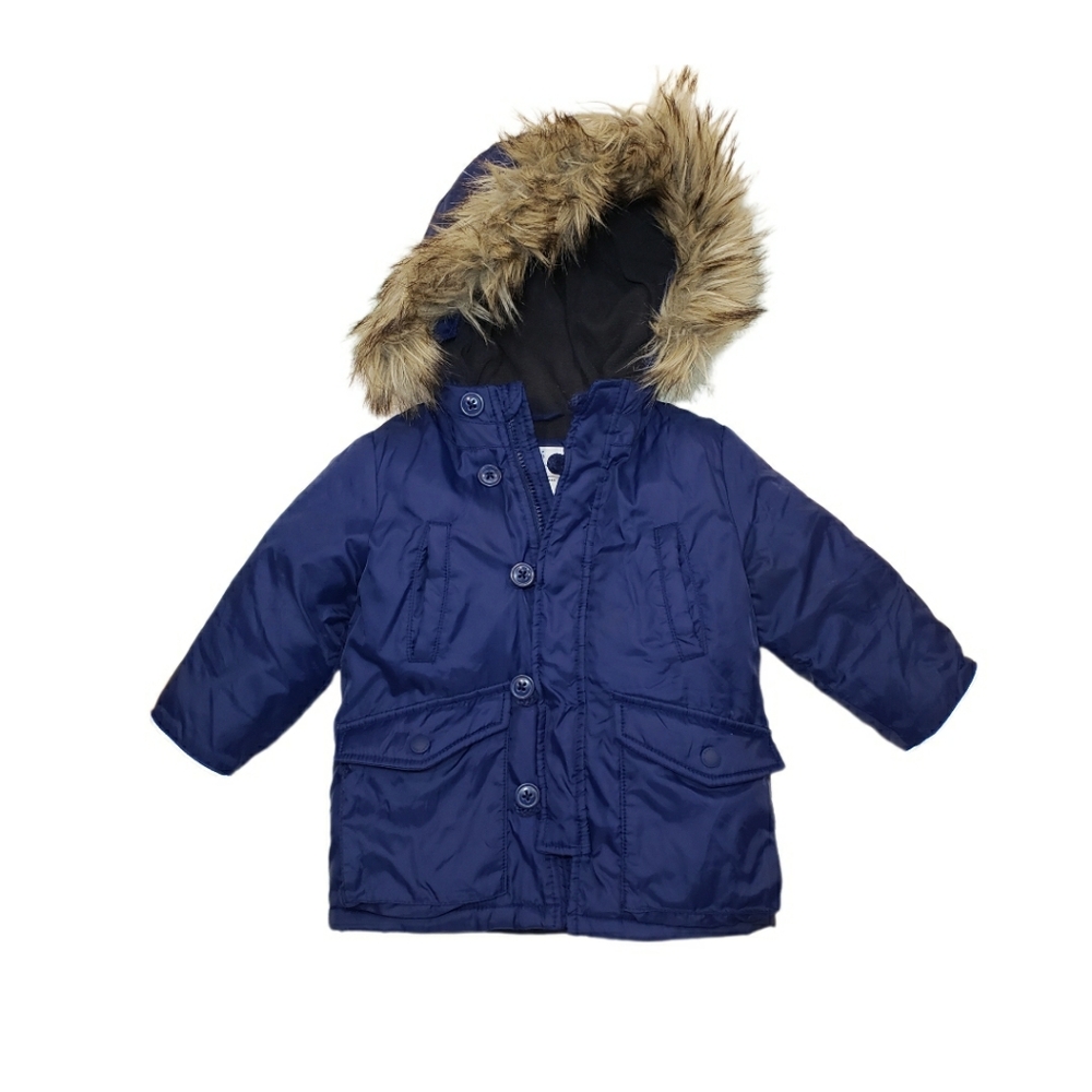 Baby Gap 18-24m Navy Fur Hooded Warmest Parka Winter Coat Jacket